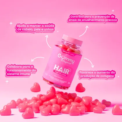 Gummy Original - Hair Suplemento Vitamina Para Cabelo E Unhas Em Goma (60 gomas)