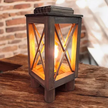 Abajur Rústico em Madeira | Luminária de Cabeceira ou Mesa | Decoração Sala