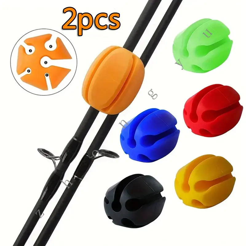 Kit com 2 suporte para vara com clipe de fixação, dispositivo de armazenamento, equipamento de pesca(na cor azul)